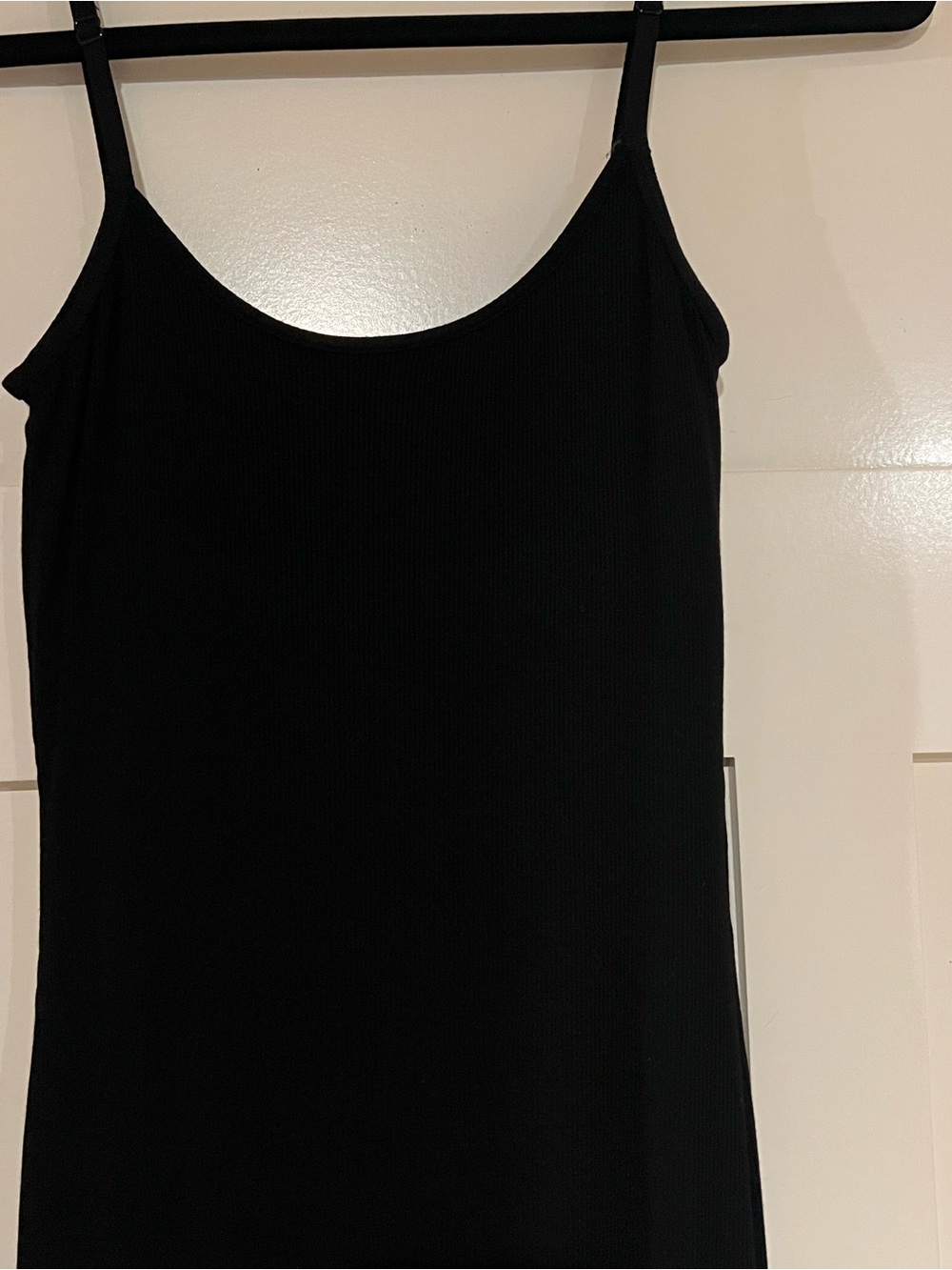 Popilush Ribbed Maxi Dress Black Built in Shape-wear Sexy Slip Dress Size Medium - Picture 5 of 14